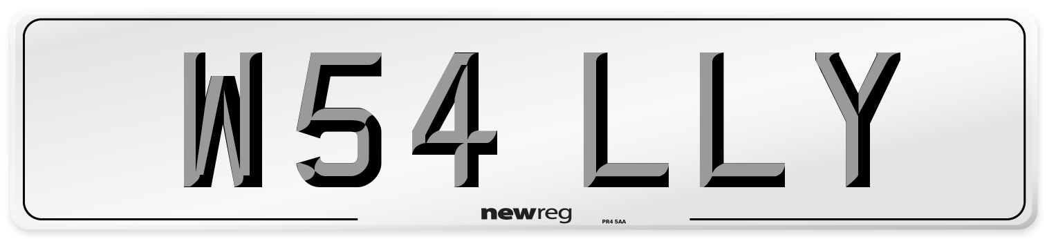 W54 LLY Number Plate from New Reg